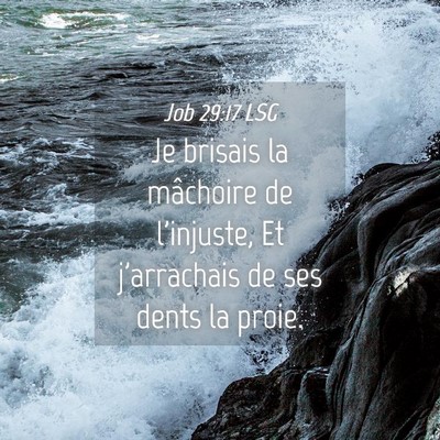 Picture 04 - Job 29:17 LSG - Je brisais la mâchoire de l'injuste, Et - Bible Verse Picture