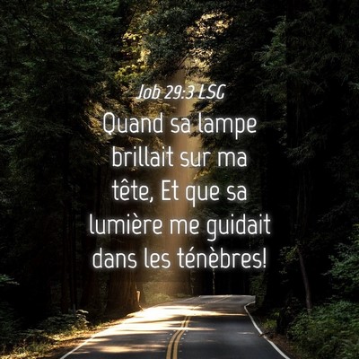 Picture 04 - Job 29:3 LSG - Quand sa lampe brillait sur ma tête, Et que sa - Bible Verse Picture