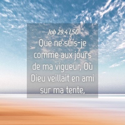 Picture 04 - Job 29:4 LSG - Que ne suis-je comme aux jours de ma vigueur, Où - Bible Verse Picture