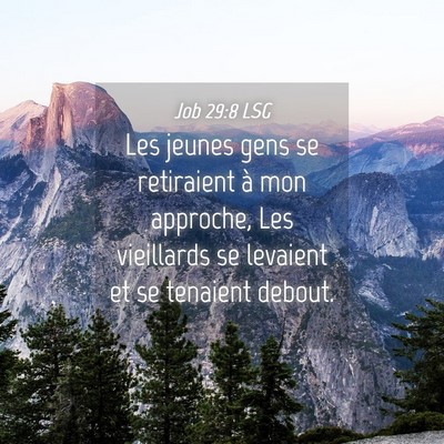 Picture 04 - Job 29:8 LSG - Les jeunes gens se retiraient à mon approche, - Bible Verse Picture