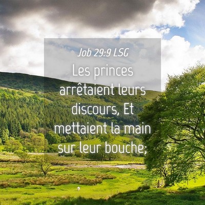 Picture 04 - Job 29:9 LSG - Les princes arrêtaient leurs discours, Et - Bible Verse Picture