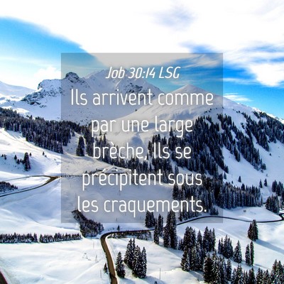 Picture 04 - Job 30:14 LSG - Ils arrivent comme par une large brèche, Ils se - Bible Verse Picture