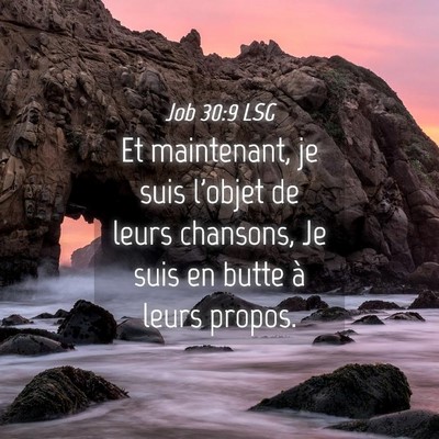 Picture 04 - Job 30:9 LSG - Et maintenant, je suis l'objet de leurs chansons, - Bible Verse Picture