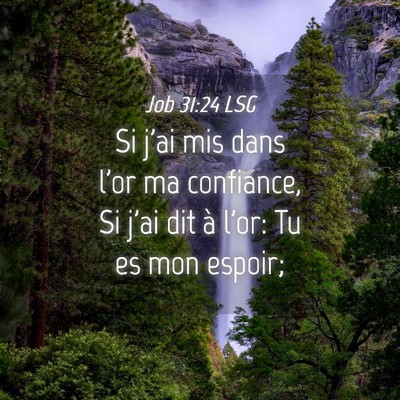 Picture 04 - Job 31:24 LSG - Si j'ai mis dans l'or ma confiance, Si j'ai dit - Bible Verse Picture