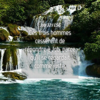 Picture 04 - Job 32:1 LSG - Ces trois hommes cessèrent de répondre à Job, - Bible Verse Picture