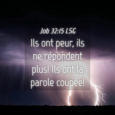 Picture 04 - Job 32:15 LSG - Ils ont peur, ils ne répondent plus! Ils ont la - Bible Verse Picture