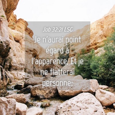 Picture 04 - Job 32:21 LSG - Je n'aurai point égard à l'apparence, Et je ne - Bible Verse Picture