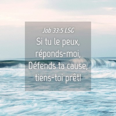 Picture 04 - Job 33:5 LSG - Si tu le peux, réponds-moi, Défends ta cause, - Bible Verse Picture