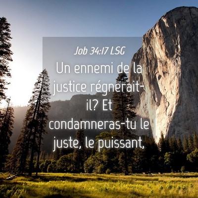 Picture 04 - Job 34:17 LSG - Un ennemi de la justice régnerait-il? Et - Bible Verse Picture