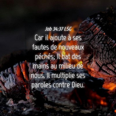 Picture 04 - Job 34:37 LSG - Car il ajoute à ses fautes de nouveaux péchés; - Bible Verse Picture