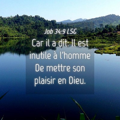 Picture 04 - Job 34:9 LSG - Car il a dit: Il est inutile à l'homme De mettre - Bible Verse Picture
