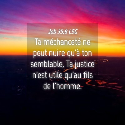 Picture 04 - Job 35:8 LSG - Ta méchanceté ne peut nuire qu'à ton - Bible Verse Picture