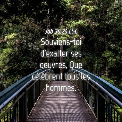 Picture 04 - Job 36:24 LSG - Souviens-toi d'exalter ses oeuvres, Que - Bible Verse Picture