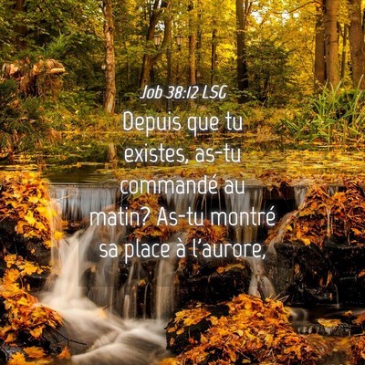 Picture 04 - Job 38:12 LSG - Depuis que tu existes, as-tu commandé au matin? - Bible Verse Picture