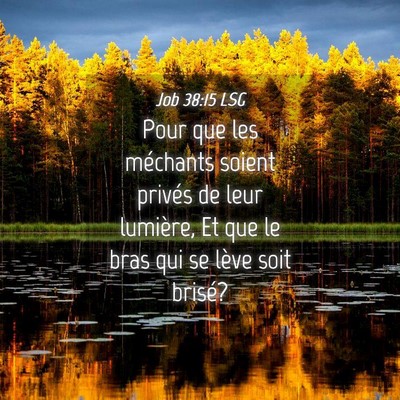 Picture 04 - Job 38:15 LSG - Pour que les méchants soient privés de leur - Bible Verse Picture