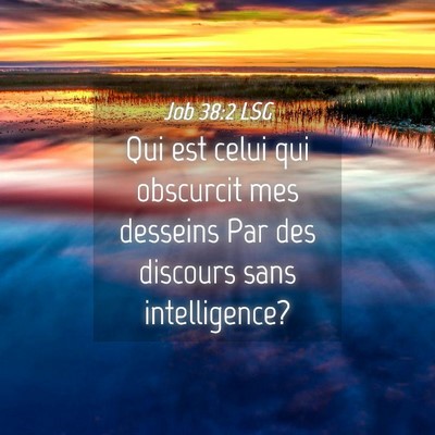 Picture 04 - Job 38:2 LSG - Qui est celui qui obscurcit mes desseins Par des - Bible Verse Picture