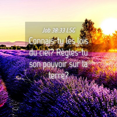Picture 04 - Job 38:33 LSG - Connais-tu les lois du ciel? Règles-tu son - Bible Verse Picture