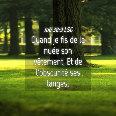 Picture 04 - Job 38:9 LSG - Quand je fis de la nuée son vêtement, Et de - Bible Verse Picture