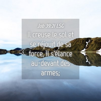 Picture 04 - Job 39:21 LSG - Il creuse le sol et se réjouit de sa force, Il - Bible Verse Picture