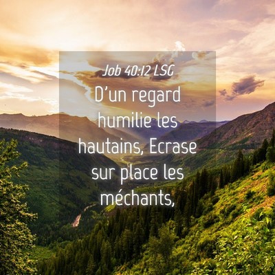 Picture 04 - Job 40:12 LSG - D'un regard humilie les hautains, Ecrase sur - Bible Verse Picture