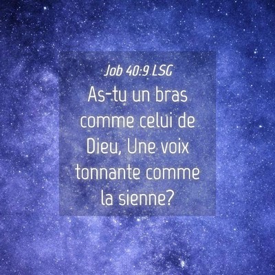 Picture 04 - Job 40:9 LSG - As-tu un bras comme celui de Dieu, Une voix - Bible Verse Picture