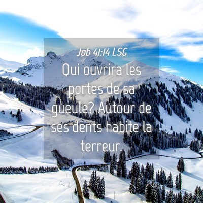 Picture 04 - Job 41:14 LSG - Qui ouvrira les portes de sa gueule? Autour de - Bible Verse Picture