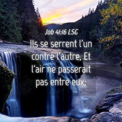 Picture 04 - Job 41:16 LSG - Ils se serrent l'un contre l'autre, Et l'air ne - Bible Verse Picture