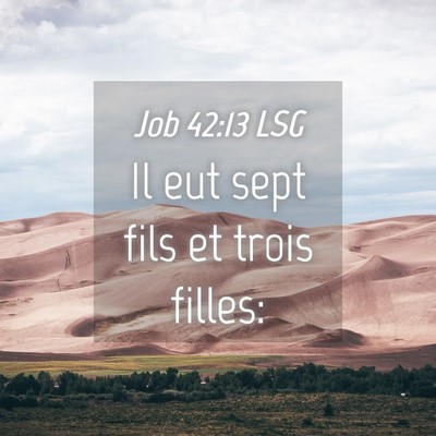 Picture 04 - Job 42:13 LSG - Il eut sept fils et trois - Bible Verse Picture