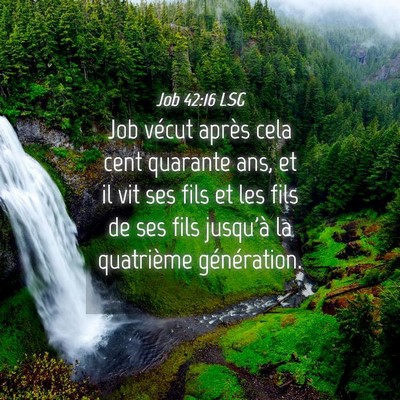 Picture 04 - Job 42:16 LSG - Job vécut après cela cent quarante ans, et il - Bible Verse Picture