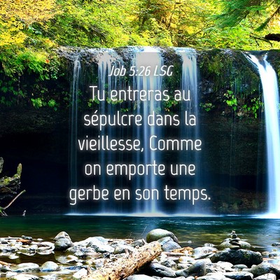 Picture 04 - Job 5:26 LSG - Tu entreras au sépulcre dans la vieillesse, - Bible Verse Picture
