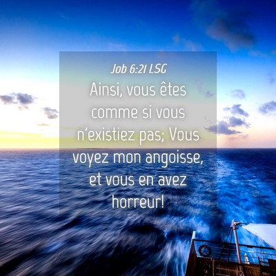 Picture 04 - Job 6:21 LSG - Ainsi, vous êtes comme si vous n'existiez pas; - Bible Verse Picture