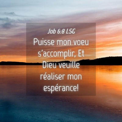 Picture 04 - Job 6:8 LSG - Puisse mon voeu s'accomplir, Et Dieu veuille - Bible Verse Picture