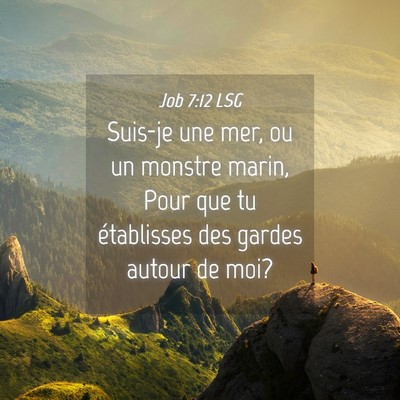 Picture 04 - Job 7:12 LSG - Suis-je une mer, ou un monstre marin, Pour que tu - Bible Verse Picture