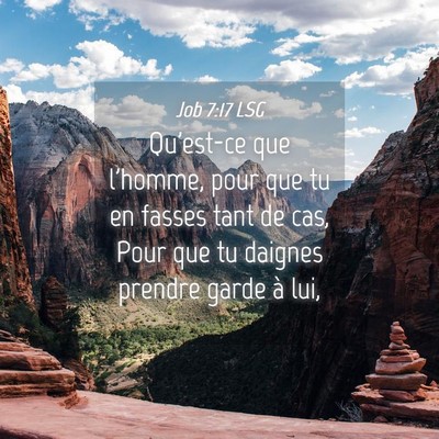 Picture 04 - Job 7:17 LSG - Qu'est-ce que l'homme, pour que tu en fasses tant - Bible Verse Picture