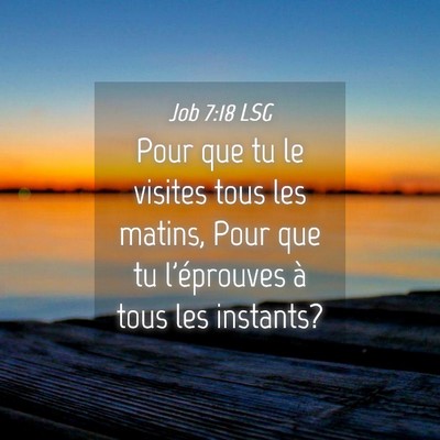 Picture 04 - Job 7:18 LSG - Pour que tu le visites tous les matins, Pour que - Bible Verse Picture