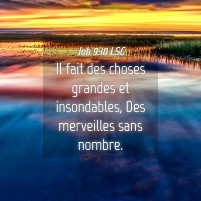 Picture 04 - Job 9:10 LSG - Il fait des choses grandes et insondables, Des - Bible Verse Picture