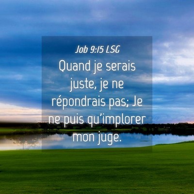 Picture 04 - Job 9:15 LSG - Quand je serais juste, je ne répondrais pas; Je - Bible Verse Picture