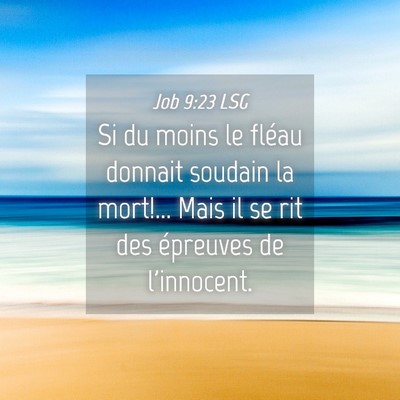 Picture 04 - Job 9:23 LSG - Si du moins le fléau donnait soudain la mort!... - Bible Verse Picture