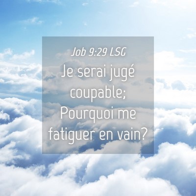 Picture 04 - Job 9:29 LSG - Je serai jugé coupable; Pourquoi me fatiguer en - Bible Verse Picture