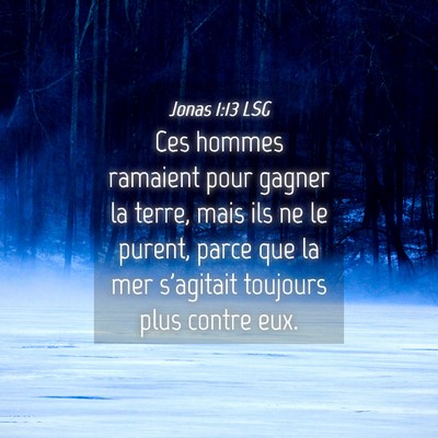 Picture 04 - Jonas 1:13 LSG - Ces hommes ramaient pour gagner la terre, mais - Bible Verse Picture