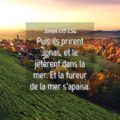 Picture 04 - Jonas 1:15 LSG - Puis ils prirent Jonas, et le jetèrent dans la - Bible Verse Picture