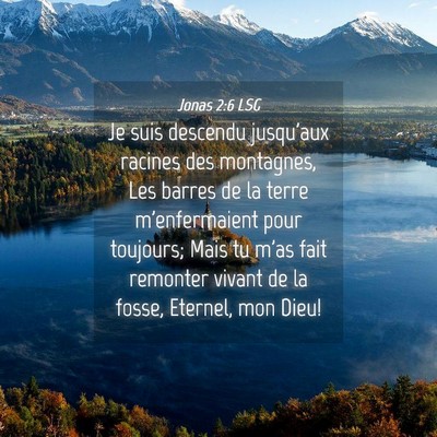 Picture 04 - Jonas 2:6 LSG - Je suis descendu jusqu'aux racines des montagnes, - Bible Verse Picture