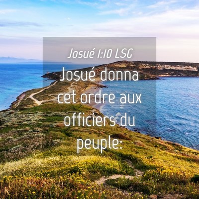 Picture 04 - Josué 1:10 LSG - Josué donna cet ordre aux officiers du - Bible Verse Picture