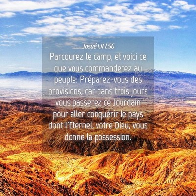 Picture 04 - Josué 1:11 LSG - Parcourez le camp, et voici ce que vous - Bible Verse Picture