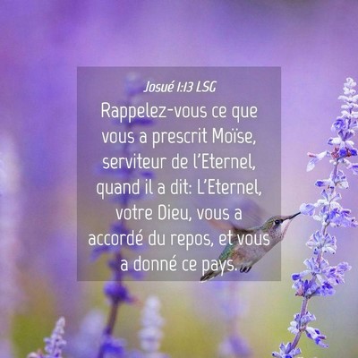 Picture 04 - Josué 1:13 LSG - Rappelez-vous ce que vous a prescrit Moïse, - Bible Verse Picture