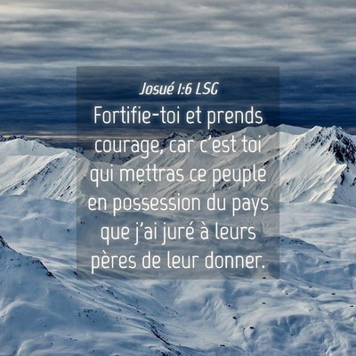 Picture 04 - Josué 1:6 LSG - Fortifie-toi et prends courage, car c'est toi qui - Bible Verse Picture