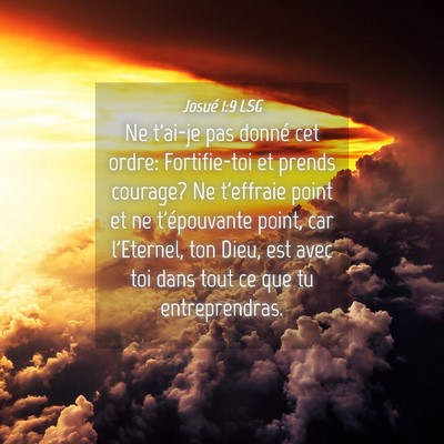 Picture 04 - Josué 1:9 LSG - Ne t'ai-je pas donné cet ordre: Fortifie-toi et - Bible Verse Picture