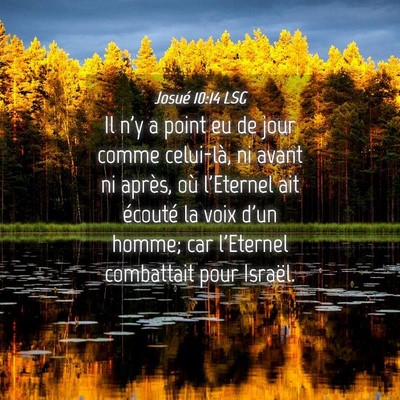 Picture 04 - Josué 10:14 LSG - Il n'y a point eu de jour comme celui-là, ni - Bible Verse Picture
