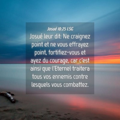 Picture 04 - Josué 10:25 LSG - Josué leur dit: Ne craignez point et ne vous - Bible Verse Picture