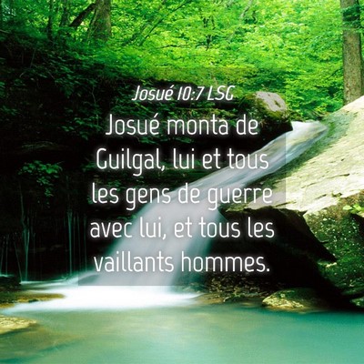 Picture 04 - Josué 10:7 LSG - Josué monta de Guilgal, lui et tous les gens de - Bible Verse Picture